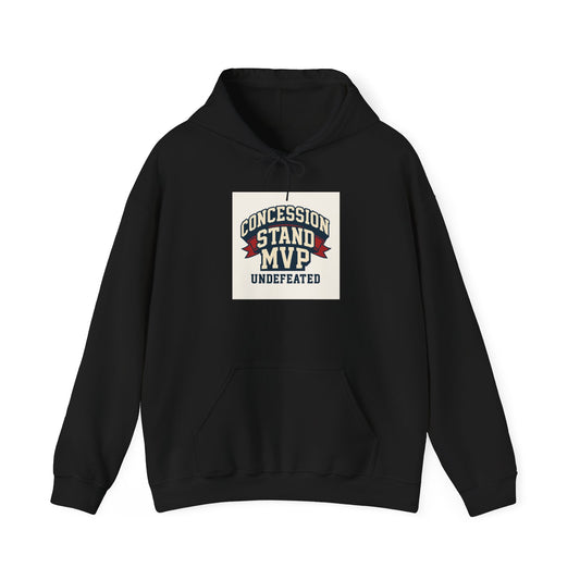 Concession Stand MVP Hoodie — "Undefeated" Retro Sports Vendor Sweatshirt