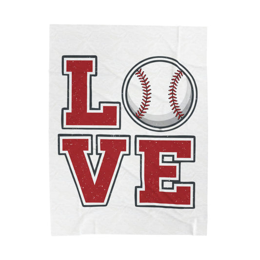 Baseball LOVE Fleece Blanket | Game Day Fan & Mom Gift Throw