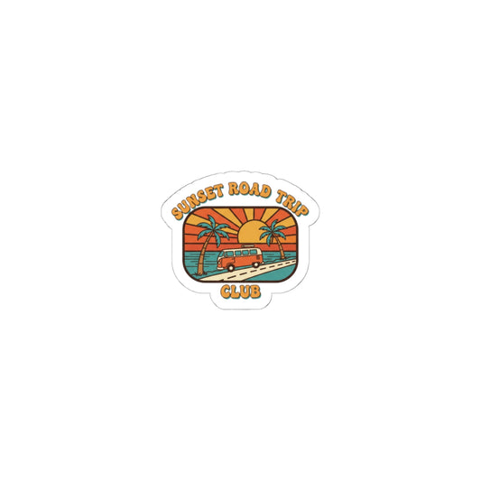 Sunset Road Trip Sticker | 1970s Retro Palm Golden Hour, vintage surf postcard vibe
