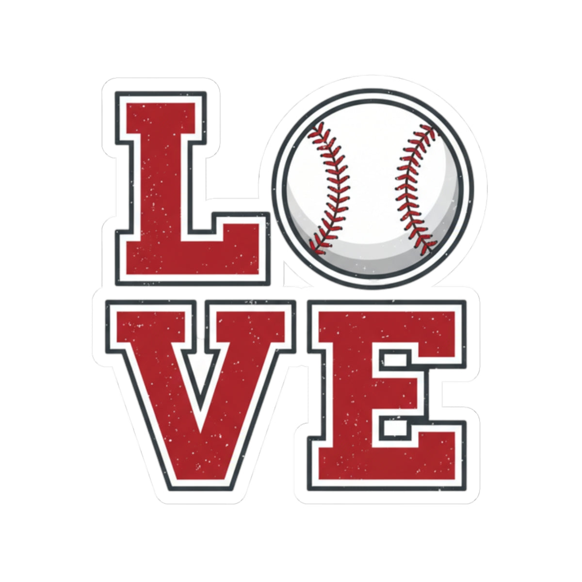 Baseball LOVE Sticker | Waterproof Vinyl Decal