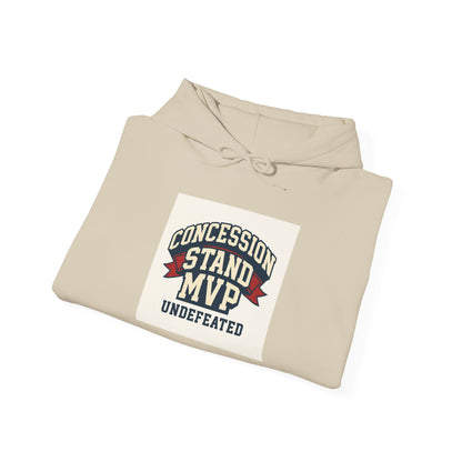 Concession Stand MVP Hoodie — "Undefeated" Retro Sports Vendor Sweatshirt