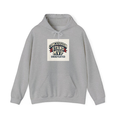 Concession Stand MVP Hoodie — "Undefeated" Retro Sports Vendor Sweatshirt