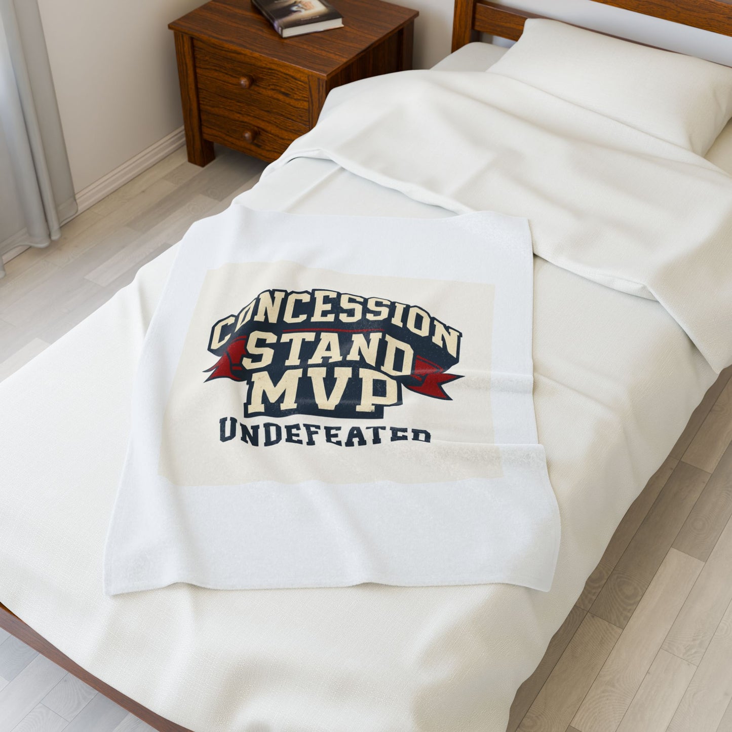 Concession Stand MVP Velveteen Plush Blanket — 'Undefeated' Cozy Sports Snack Vendor Gift