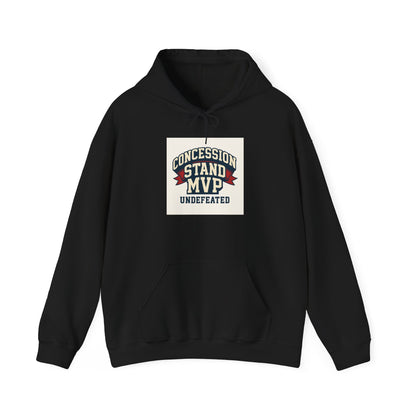 Concession Stand MVP Hoodie — "Undefeated" Retro Sports Vendor Sweatshirt