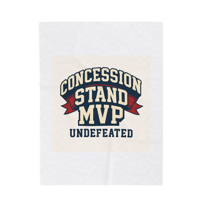 Concession Stand MVP Velveteen Plush Blanket — 'Undefeated' Cozy Sports Snack Vendor Gift