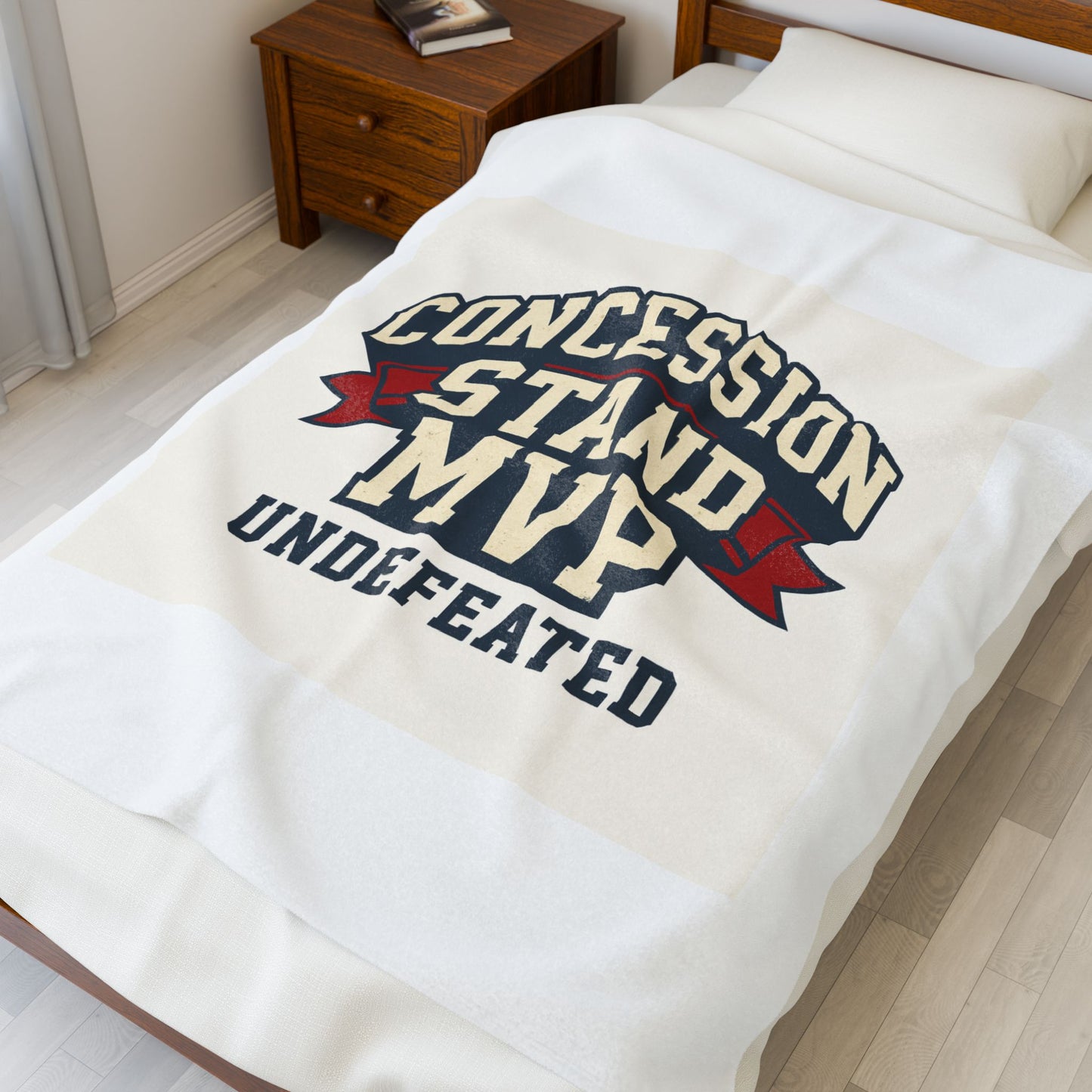 Concession Stand MVP Velveteen Plush Blanket — 'Undefeated' Cozy Sports Snack Vendor Gift