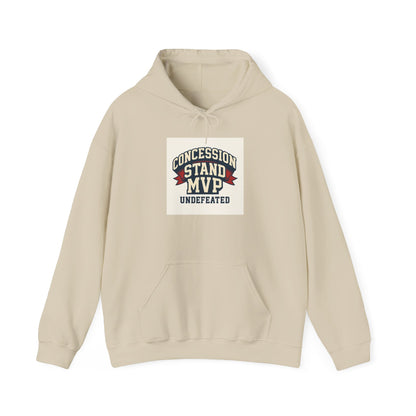 Concession Stand MVP Hoodie — "Undefeated" Retro Sports Vendor Sweatshirt