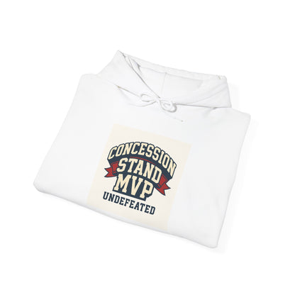 Concession Stand MVP Hoodie — "Undefeated" Retro Sports Vendor Sweatshirt