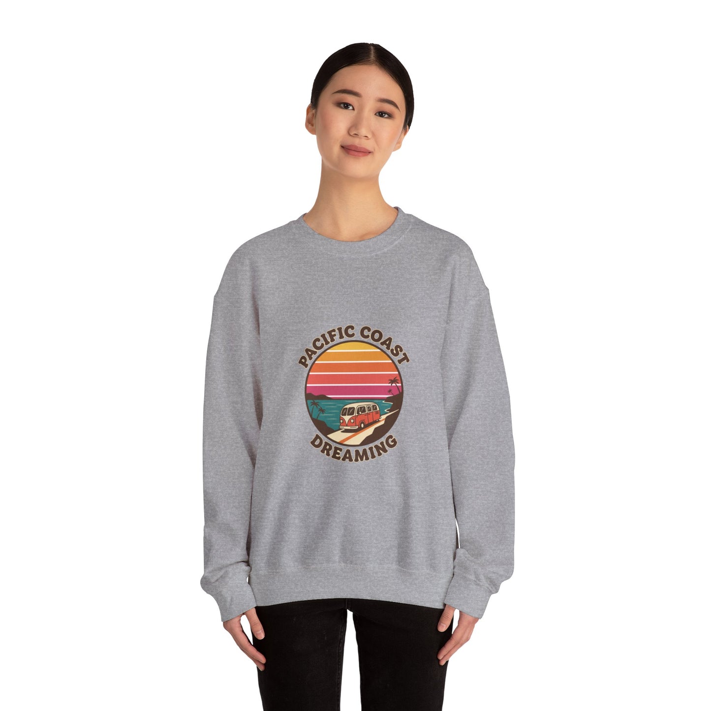 Pacific Coast Dreaming Sweatshirt | 70s Sunset Retro Surf Graphic