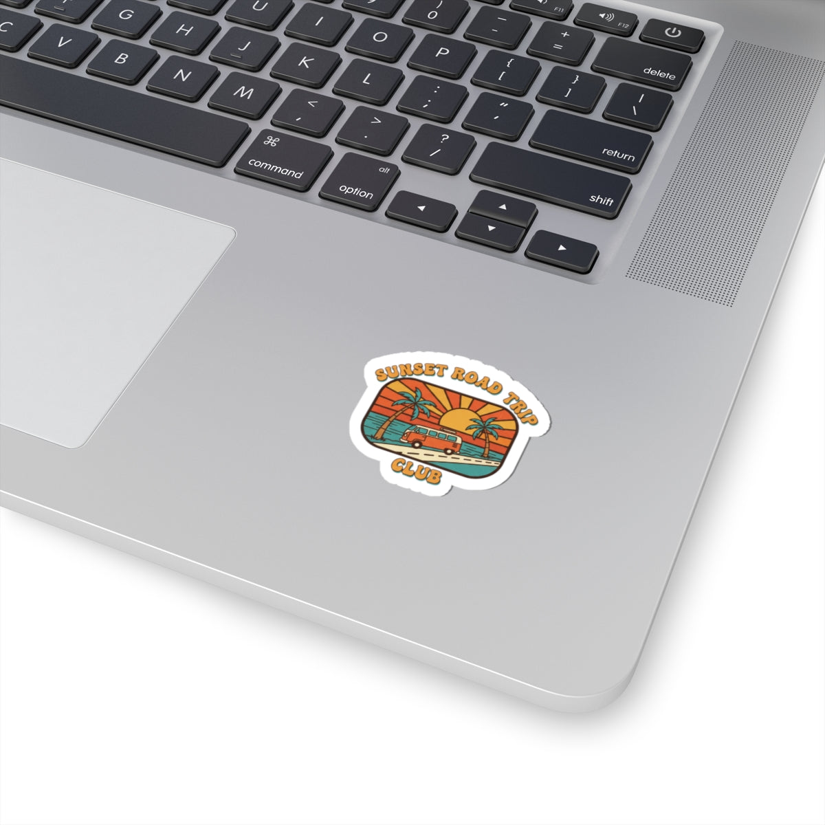Sunset Road Trip Sticker | 1970s Retro Palm Golden Hour, vintage surf postcard vibe
