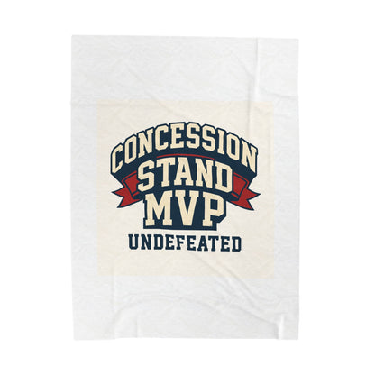 Concession Stand MVP Velveteen Plush Blanket — 'Undefeated' Cozy Sports Snack Vendor Gift