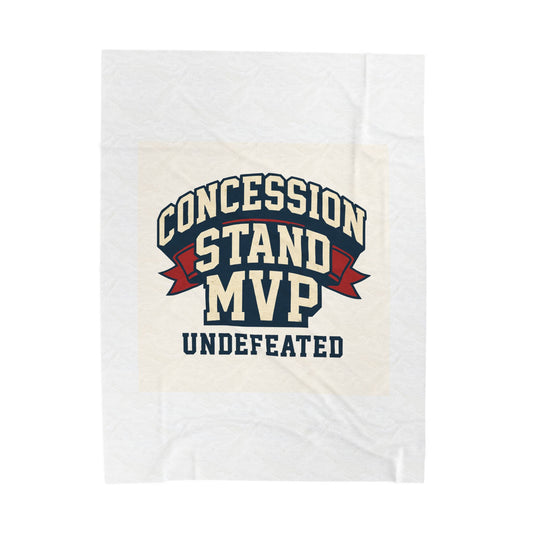 Concession Stand MVP Velveteen Plush Blanket — 'Undefeated' Cozy Sports Snack Vendor Gift