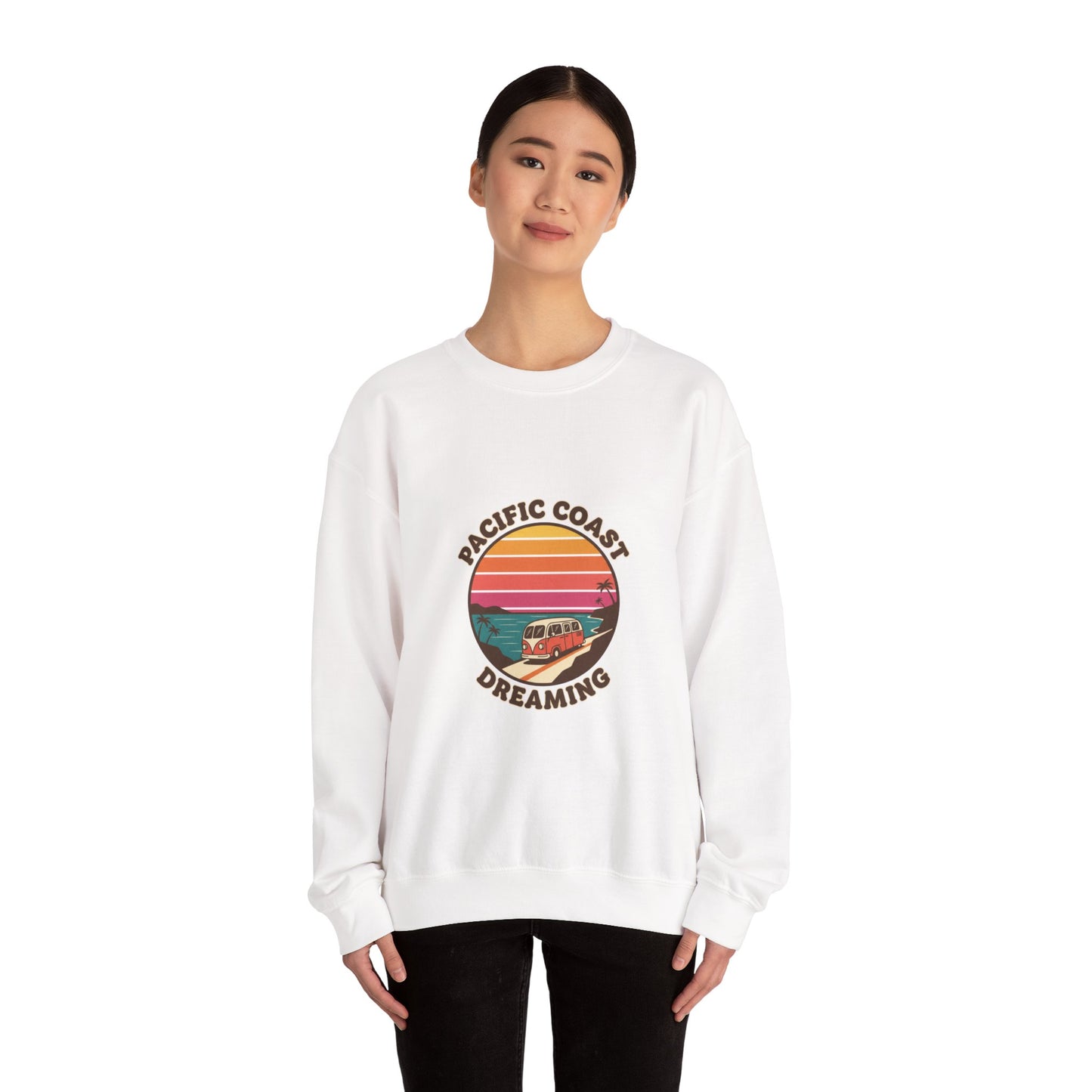 Pacific Coast Dreaming Sweatshirt | 70s Sunset Retro Surf Graphic