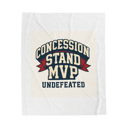 Concession Stand MVP Velveteen Plush Blanket — 'Undefeated' Cozy Sports Snack Vendor Gift