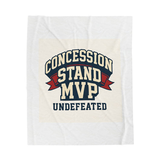 Concession Stand MVP Velveteen Plush Blanket — 'Undefeated' Cozy Sports Snack Vendor Gift