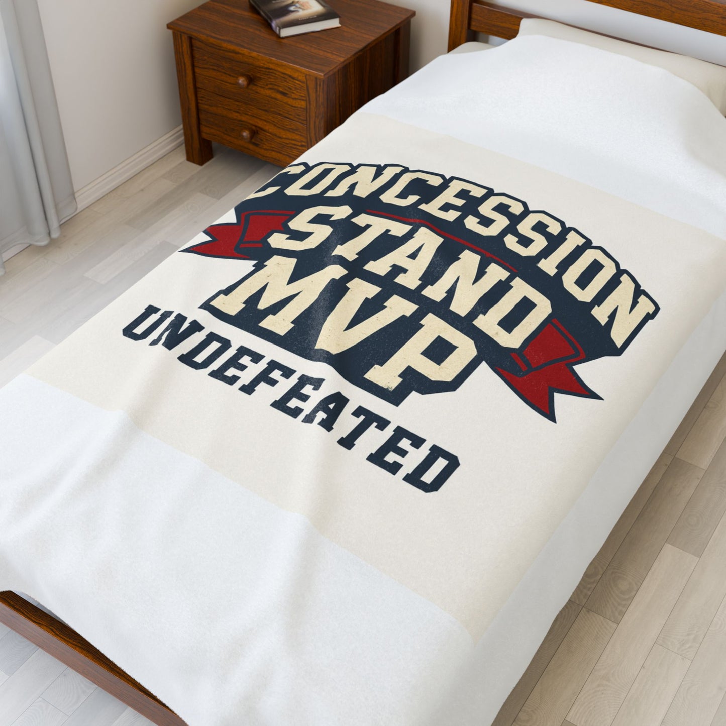 Concession Stand MVP Velveteen Plush Blanket — 'Undefeated' Cozy Sports Snack Vendor Gift