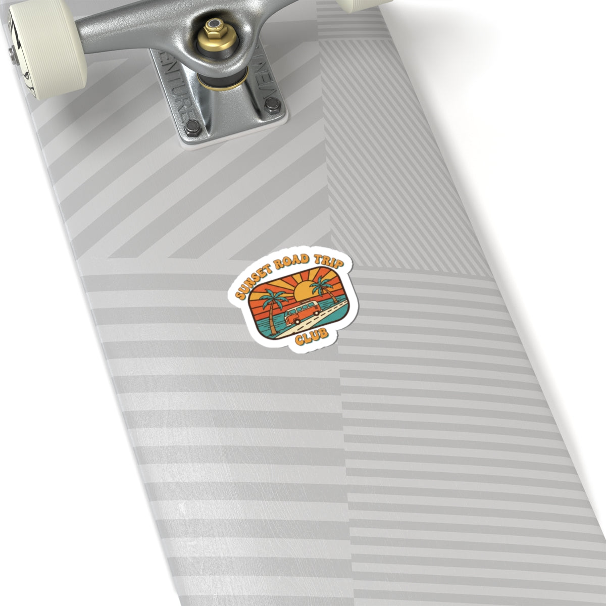 Sunset Road Trip Sticker | 1970s Retro Palm Golden Hour, vintage surf postcard vibe