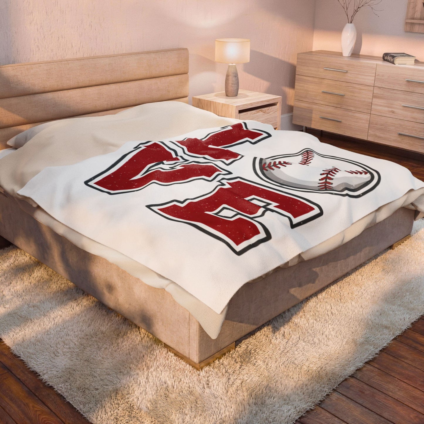 Baseball LOVE Fleece Blanket | Game Day Fan & Mom Gift Throw