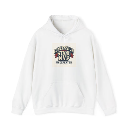 Concession Stand MVP Hoodie — "Undefeated" Retro Sports Vendor Sweatshirt