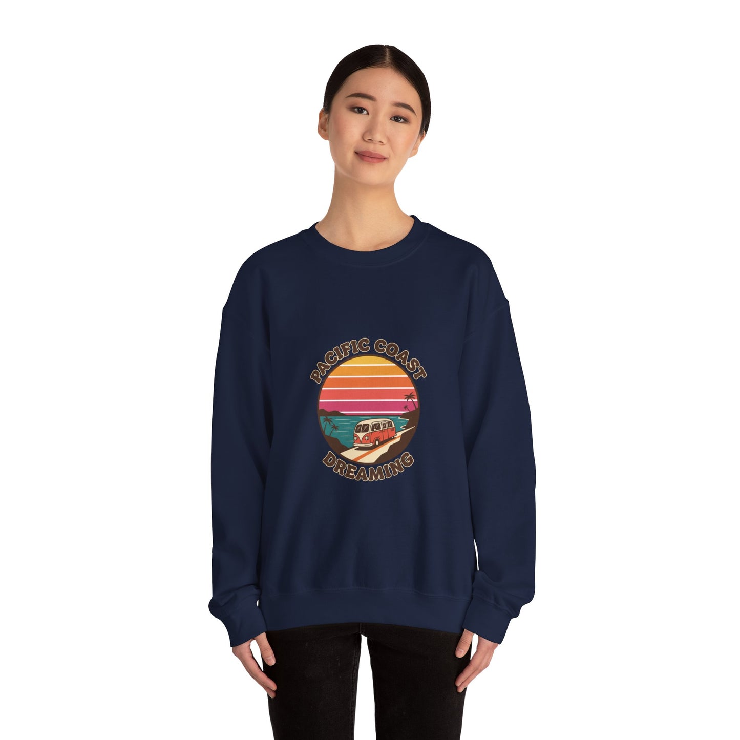 Pacific Coast Dreaming Sweatshirt | 70s Sunset Retro Surf Graphic