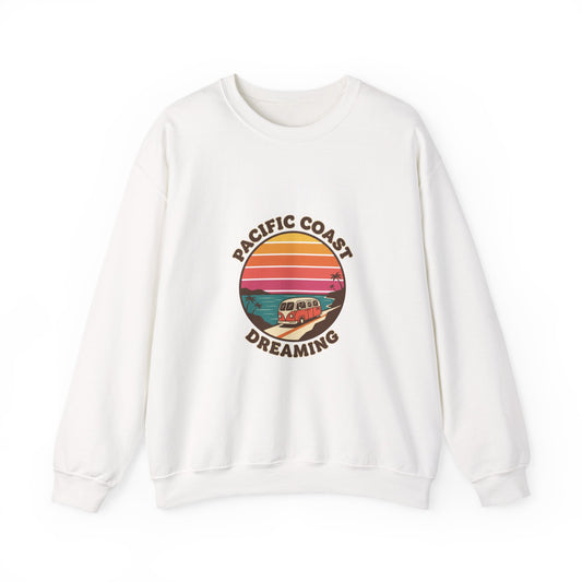 Pacific Coast Dreaming Sweatshirt | 70s Sunset Retro Surf Graphic