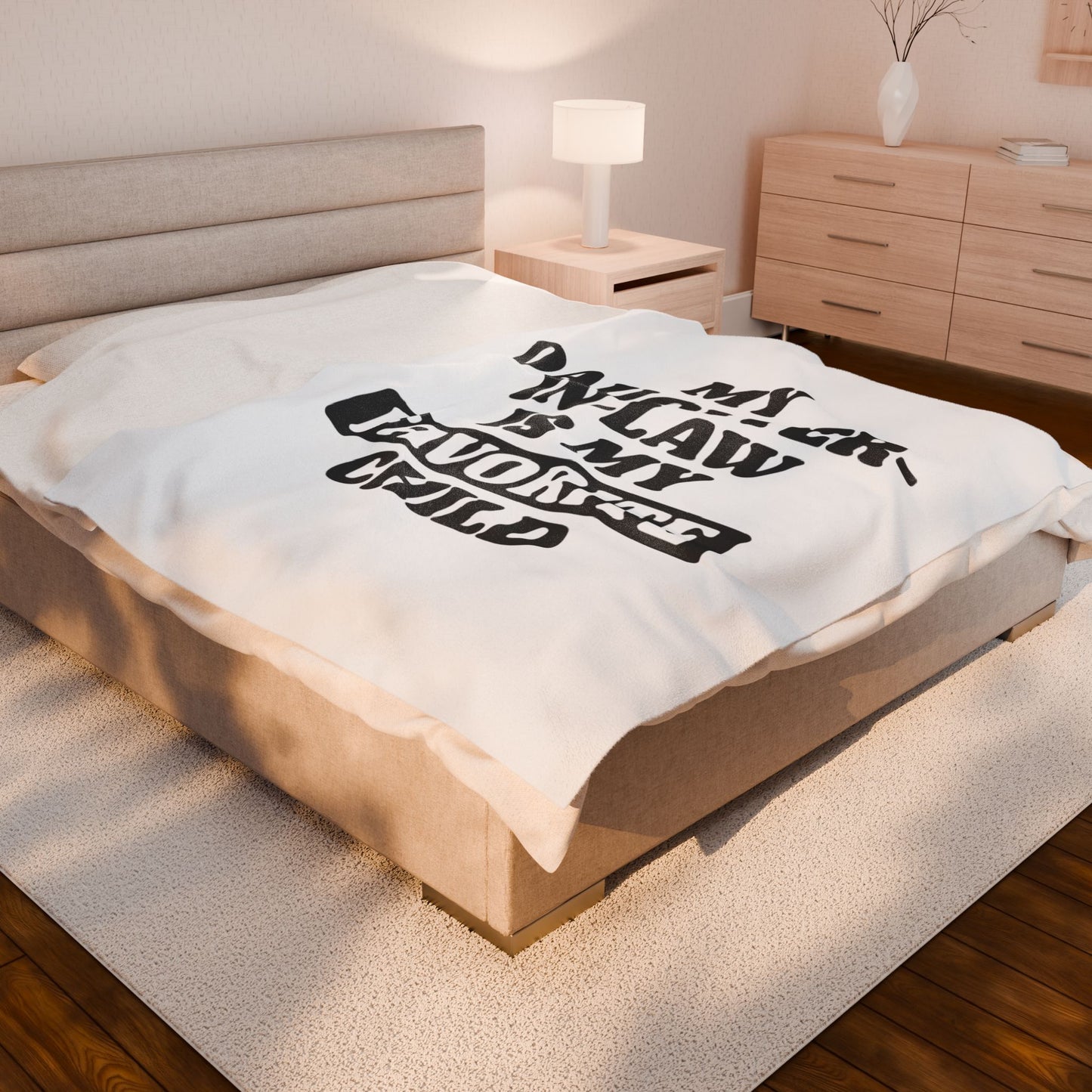 Velveteen Blanket — "My Daughter-in-Law Is My Favorite Child" Funny Family Gift