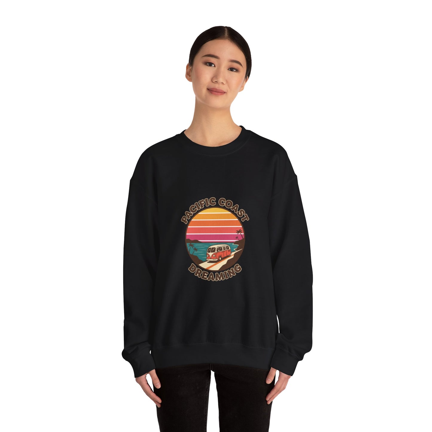 Pacific Coast Dreaming Sweatshirt | 70s Sunset Retro Surf Graphic