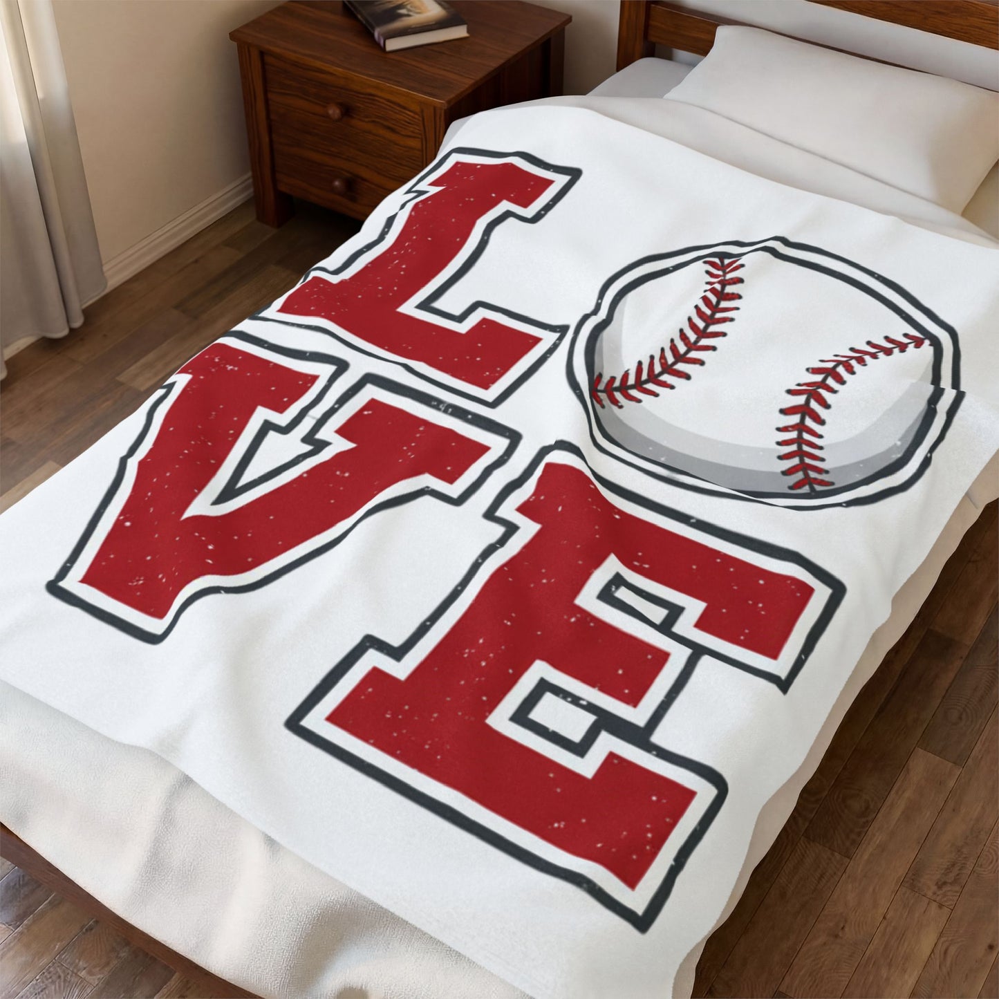 Baseball LOVE Fleece Blanket | Game Day Fan & Mom Gift Throw