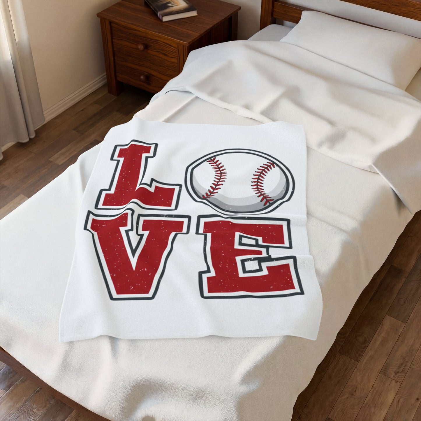 Baseball LOVE Fleece Blanket | Game Day Fan & Mom Gift Throw