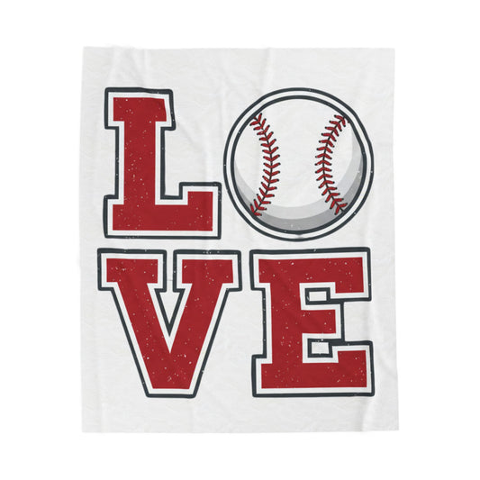 Baseball LOVE Fleece Blanket | Game Day Fan & Mom Gift Throw