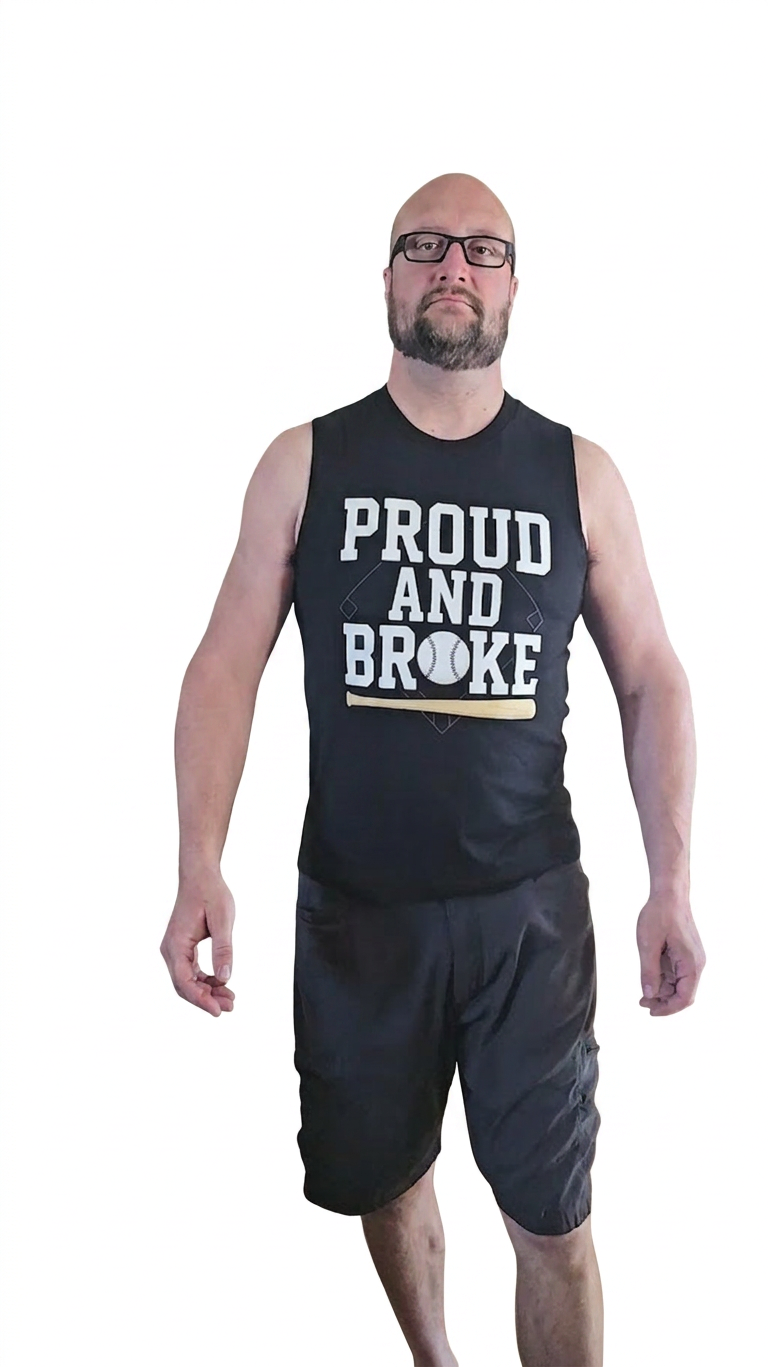 Proud and Broke Baseball Muscle Tank | Funny Travel Ball Parent Sleeveless Shirt
